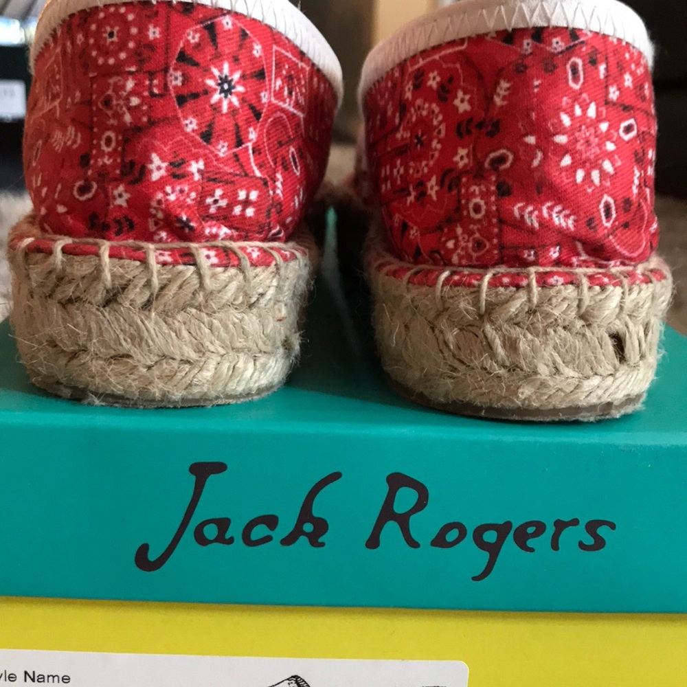 ๐Jack Rogers Espadrilles Red Bandana Print Size 7 - Picture 9 of 9
